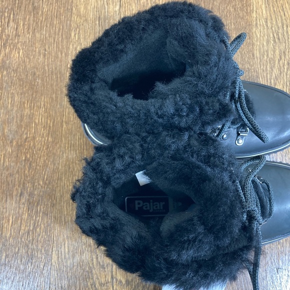 Pajar Galat Waterproof Shearling Collar Black Leather Boot Women’s Size 6/6.5 - Picture 7 of 13